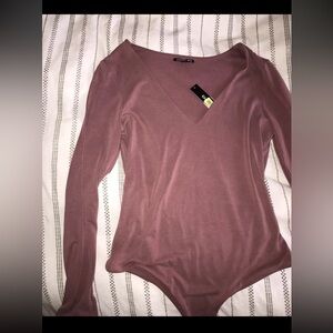 Elegant Mauve Long Sleeve Bodysuit